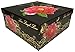 ALEF Elegant Decorative Themed Nesting Gift Boxes -3 Boxes- Nesting Boxes Beautifully Themed and Decorated - Perfect for Gifts or Simple Decoration Around The House! (Black & Gold Flower)
