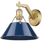 Golden Lighting 3306-1W BCB-NVY Orwell - 1 Light Wall Sconce-9.63 Inches Tall and 10 Inches Wide, Finish Color: Brushed Champ