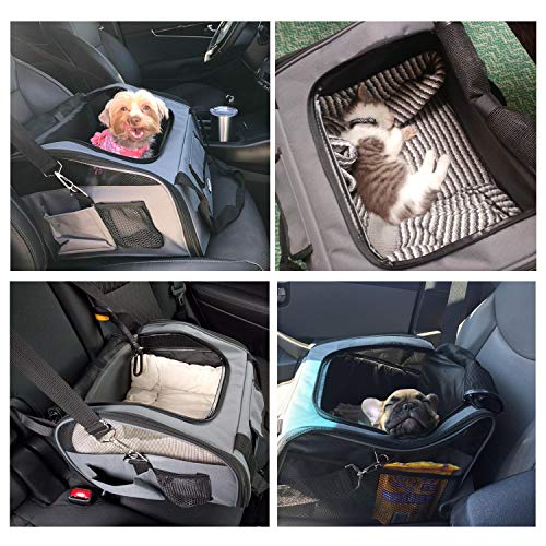 Pettom Pet Car Seat Carrier Airline Approved Dog Cat Lookout Booster