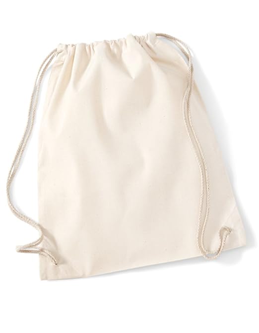 Westford Mill Gymsac/Turnbeutel aus Baumwolle 9 Farben im 3er, 6er und 12-Set, Größe:46 x 36 cm