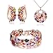 SILYHEART Multicolor Pendant Necklace Bracelet Earrings Jewelry Set,Women Fashion Jewelry Set, Birthday Gifts for Women