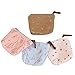 YYaaloa Pack of 4 Beautiful Mini Flower Style Portable Canvas Red Flower Coin Charge Purse Pouch Bag Key Case (4pcs flower)