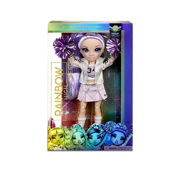 Rainbow-High-Cheer-Fashion-Doll-Luxury-Outfits-Pom-Poms-Cheerleader-Doll-Violet-Willow-Purple-Themed-Fashion-Doll-Rainbow-High-Cheer-Series-Perfect-Gift-For-Girls-Age-6 Rainbow High Cheer Fashion Doll - Luxury Outfits, Pom Poms & Cheerleader Doll - Violet Willow, Purple Themed Fashion…