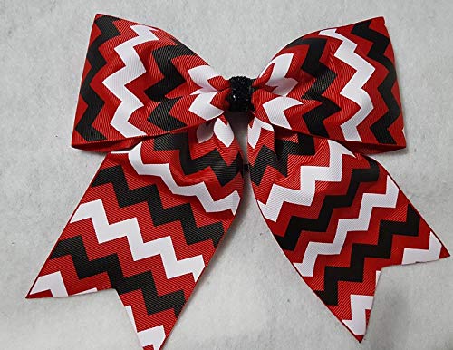Amazon Com Red Black And White Chevron Hair Bow Handmade