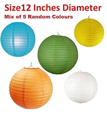 The Grand Collections - Assorted color Paper Lanterns pack of 10 pcs(12 inch)