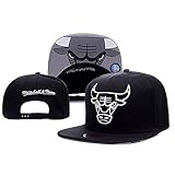 Hongxing-TY Unisex Adjustable Fashion Leisure Baseball Hat Chicago Bulls Snapback Dual Colour Cap, Black, One Size
