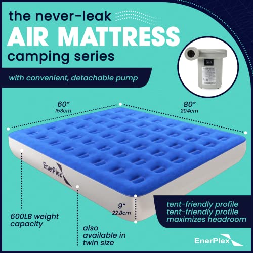 EnerPlex Camping Air Mattress with Built in Pump Queen Blow Up Mattress for Travel & Guests
