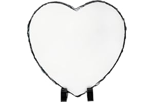 LYHLYA Sublimation Blank Slate Rock 7.8" x 7.8" Customized Memorial Frame with Display Stands Sublimation Personalized Picture Frame for Heat Transfer Printing (20x20cm Heart Shape)