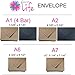 A1 Envelope Kraft (4bar Envelopes) Fit 3.5 x 5 Card| A1 Size 100 Pcs, 3-5/8
