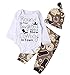 Lily.Pie Newborn Baby Boys Funny Bodysuits with Leggings Caps, Brown, Size 6-12 Months