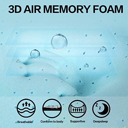 EMONIA Queen Mattress Toppers 12 inch Thick Memory Foam Bed