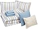 Amazon Basics 10-Piece Bed-in-a-Bag - Soft, Easy-Wash Microfiber - Full/Queen, Blue and Tan Stripe