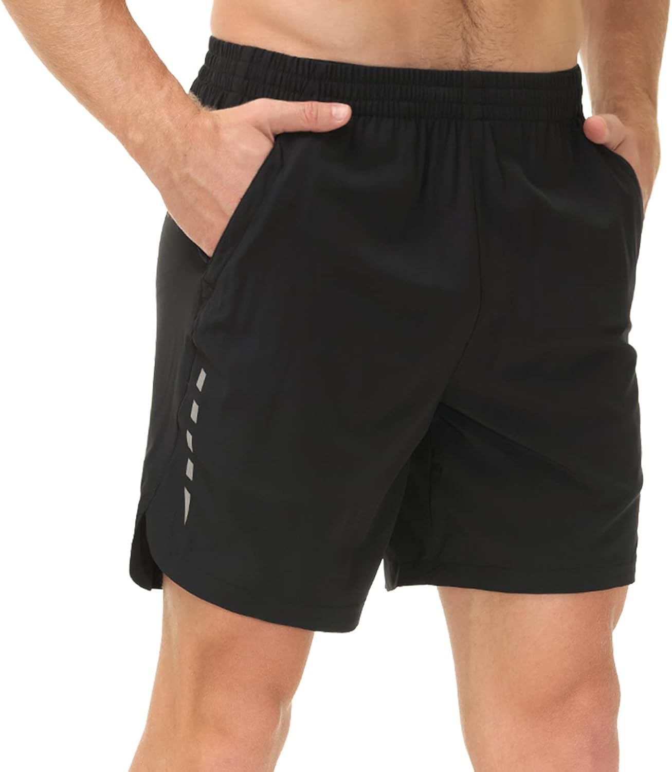 MIER Men's Quick Dry Workout Running Shorts Active Shorts with 4 Pockets, No Liner, Lightweight and Water Resistant, 7 Inches : Clothing