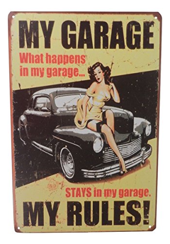Mechanic Garage Rules Woman Funny Tin Sign Bar Pub Diner Cafe Home Wall Decor Home Decor Art Poster Retro Vintage