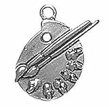 Sterling Silver 3D Artist Palette Charm