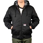 Ben Davis Men Jackets Hooded Front Zipper Fleece Lining Knit Cuffs Style 344