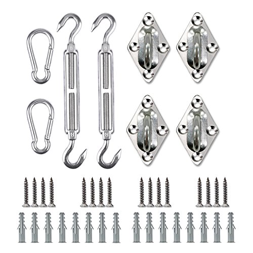 Belle Dura Sun Shade Sail Hardware Kit for Rectangle and Square Sun Shade Sail Installation 316  ...