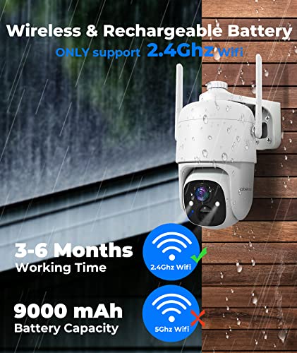 Outdoor Security Camera, Wireless Outdoor Camera with Color Night Vision, AI & PIR Motion Detection, Battery Powered Security Camera Wireless Outdoor, 2-Way Audio, SD/Cloud, X85 2K + X83-Black 1080P