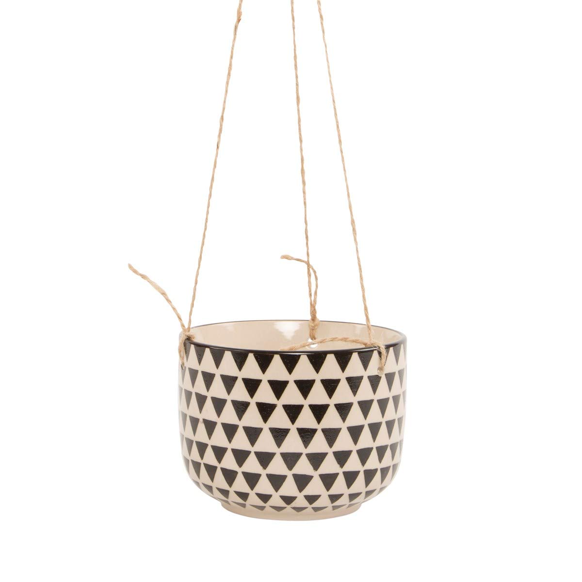 Sass & Belle Black Geo Isla Hanging Planter