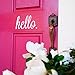 Wallums White Hello Front Door Vinyl Decal Cursive Handwriting Wall Art Décor Sticker Lettering Removable