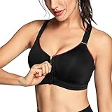 SYROKAN Women's Active Front Zipper High Impact Full Support Workout Sports Bra