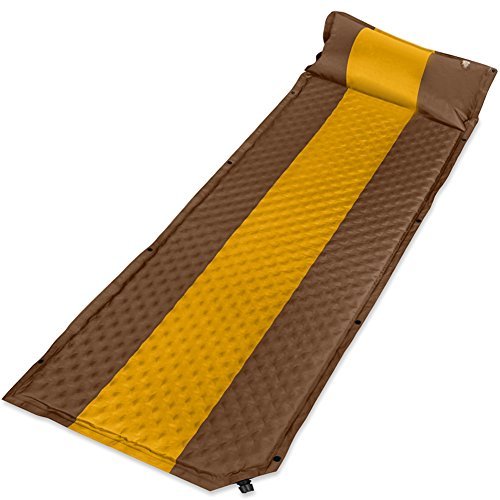 YAAO Self-Inflating Sleeping Pad Lightweight Sleeping Mat with Attached Pillow Blue
