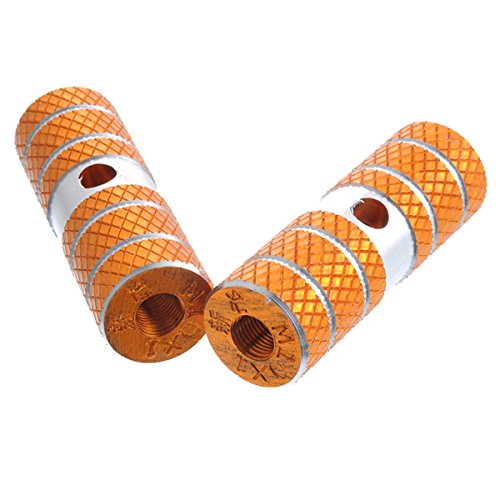 Alloy Mountain Bike Bicycle Pedal Foot Stunt Pegs Cylinder Orange 1 Pair
