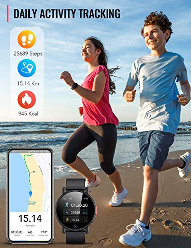 AGPTEK Reloj Inteligente, Smartwatch Impermeable IP67 Pulsera Actividad  Deportivo con Monitor de Sueño, Pulsómetro… - Shadow Blue