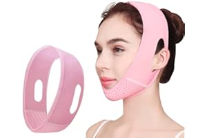V-Face Chin Strap for Sleeping - Double Chin Reducer & Jawline Shaper - Adjustable Face Slimming Band for Women Breathable an