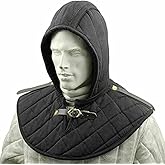 Gambeson Medieval Cotton Hood with Collier SCA Costume Armor gorged Protector | Medieval Renaissance Padded Cap LARP Cosplay