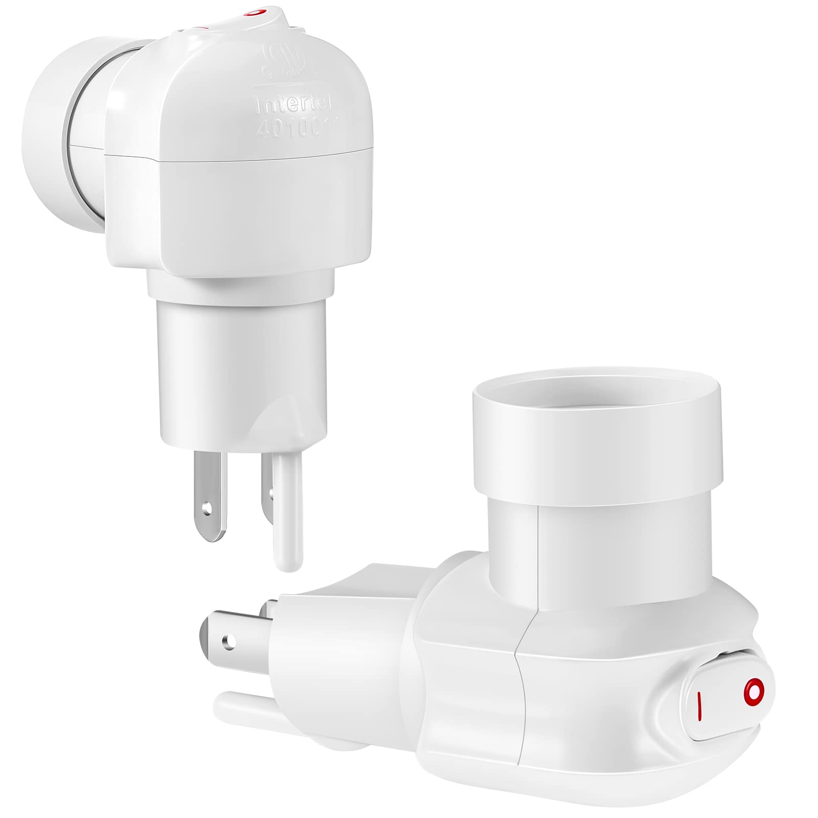 Photo 1 of Plug in Light Socket, Outlet to Light Socket Adapter 3 Prong 360° Rotatable Plug with On/Off Switch Bulb Adapter(2 Pcs)