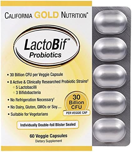 California Gold Nutrition, LactoBif Probiotics, 30 Billion CFU, 60 Veggie Capsules