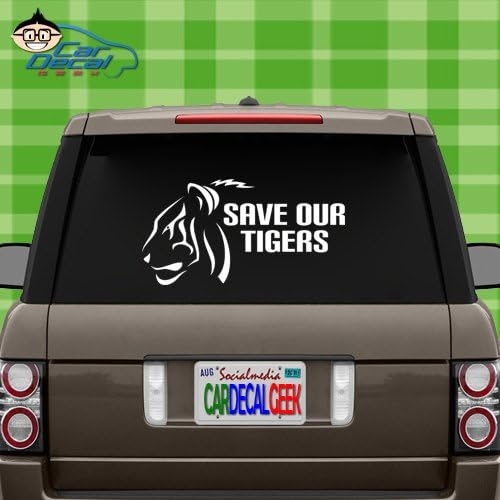 Save Our Tigers Vinyl Decal Sticker for Car Truck Window Laptop MacBook Wall Cooler Tumbler | Die-Cut/No Background | Multiple Sizes and Colors, 8-Inch, Black