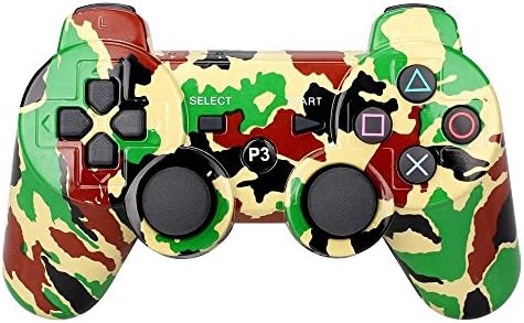 PS3 Controller Wireless Bluetooth Six Axis Dualshock Game Controller for Sony PlayStation 3 PS3 (Army Green Camouflage)