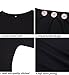 Women's Long Sleeve Blouses and Tops Button Decor Casual Loose Tunics T-Shirt (Black, XXL)