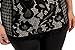 Chicwe Women's Stretch Contrast Lined Plus Size Floral Printed Lace Top 1X-4X