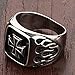 Stainless Steel Black Iron Crusader Cross Ring