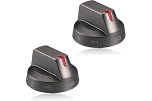 KOZHOM [Upgraded] DG64-00473B Samsung Stove Knob Black Stainless Steel, Top Burner Control Dial Knob, Oven Knob Replacement Part for Samsung Gas Range Oven Stove NX58J5600SG, NX58J7750SG, NX58K7850SG, 2 Pcs