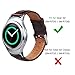 For Samsung Gear S2 Watch Band,TOROTOP Genuine Leather Replacement Band with Stainless Steel Connector for Samsung Gear S2 Sport Smart Watch Band SM-R720/R730(NOT FIT SM-R732)-Fits 6.3