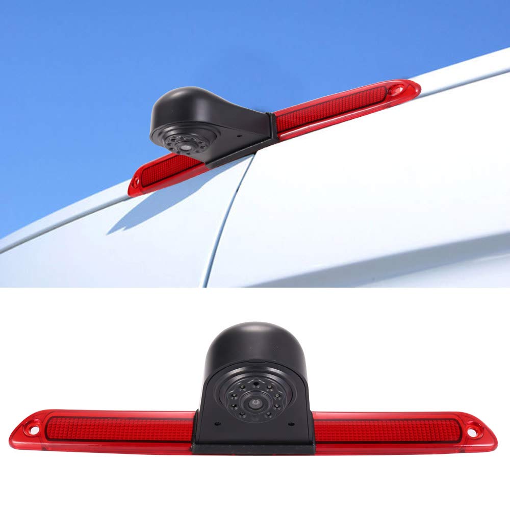 Third Roof Top Mount Brake Lamp Reverse Rear View Backup Camera Angle and distance Adjustable IR Night Vision for Mercedes Benz Sprinter W906/Transit Ducato Crafter Master Caravelle (Reversing Camera)