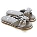 Women's Cozy Cotton Memory Foam House Slippers w/ Non Slip Soles (7-8 B(M) US, Grey)
