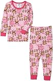 Gerber Pink Monkey Cotton PJs Two Piece, Mid Pink
