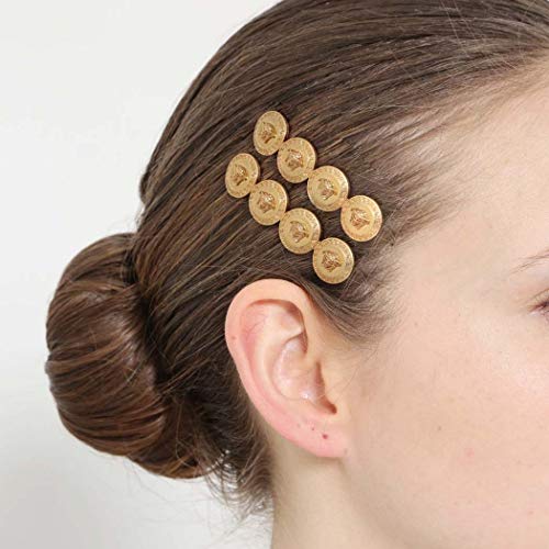 Yalice Coin Bobby Pins Barrettes Bride Hair Clips Wedding Hair Accessories for Women and Girls 2Pcs (Gold) - Thumbnail 2