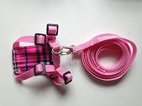 Soft Harness and Leash Lead Set for Small Pet Ferrent Guinea Pig Rat Rabbit(Pink)