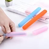 nuoshen Portable Toothbrush Case 2 Pcs - Travel Storage Holder - Pink & Blue view 6