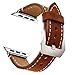 Apple Watch Band, 42mm iWatch Strap Premium Vintage Crazy Horse Genuine Leather Replacement Watchband with Stainless Metal Clasp for All Apple Watch Sport Edition - Brown