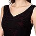 Noctflos Women's V-Neck Floral Lace Contrast Cocktail Party A line Black Dress