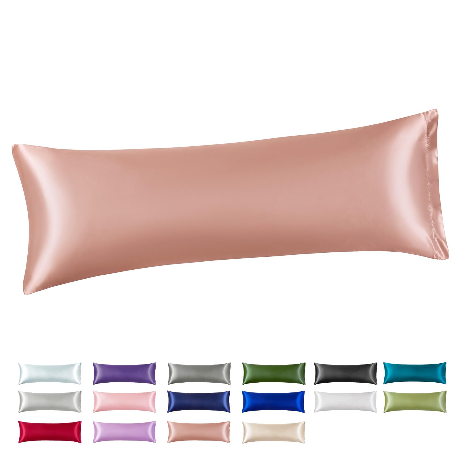 Satin Body Pillow Cover, Champagne Gold Silky