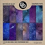 Watercolor Galaxy Scrapbook Paper (12) 8x8 Inch Double Sided Scrapbooking Pages Paper Pad: Crafters Delight By Leska Hamaty by Leska Hamaty