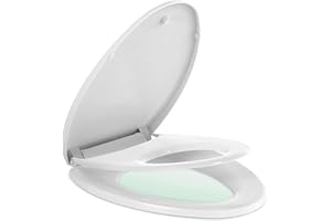 Toilet Seat with Built-in Potty Training Seat, Elongated Toilet Seat Cover with Soft Close Hinge Magnetic Kid Lid Non-Slip Se